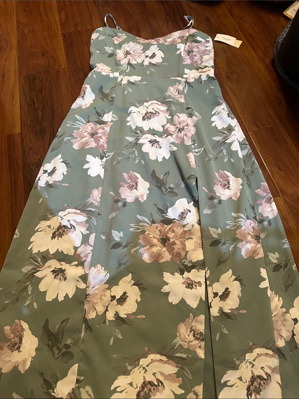 Abercrombie & Fitch Sage Green Floral Slip Maxi Dress - Picture 2 of 7